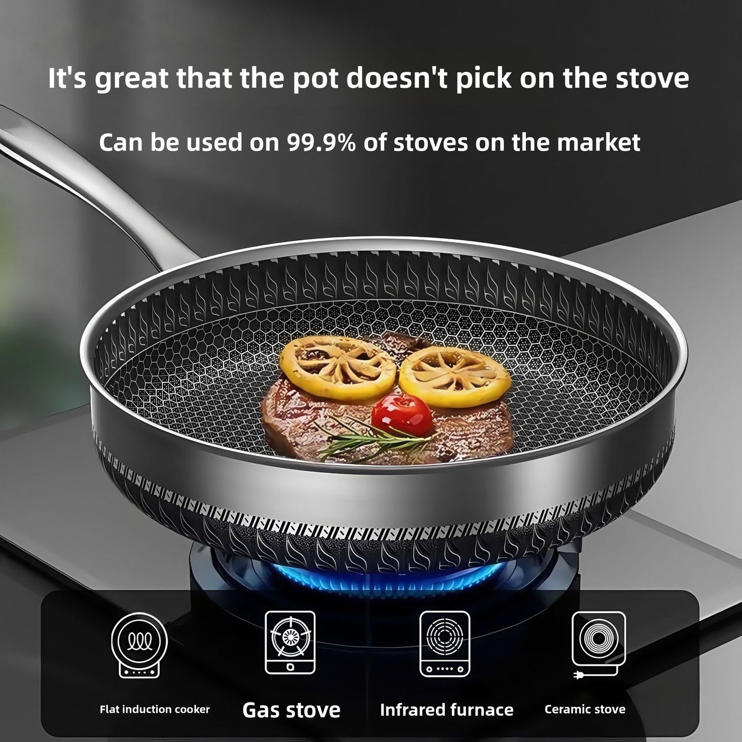 Household Stainless Steel Frying Pan