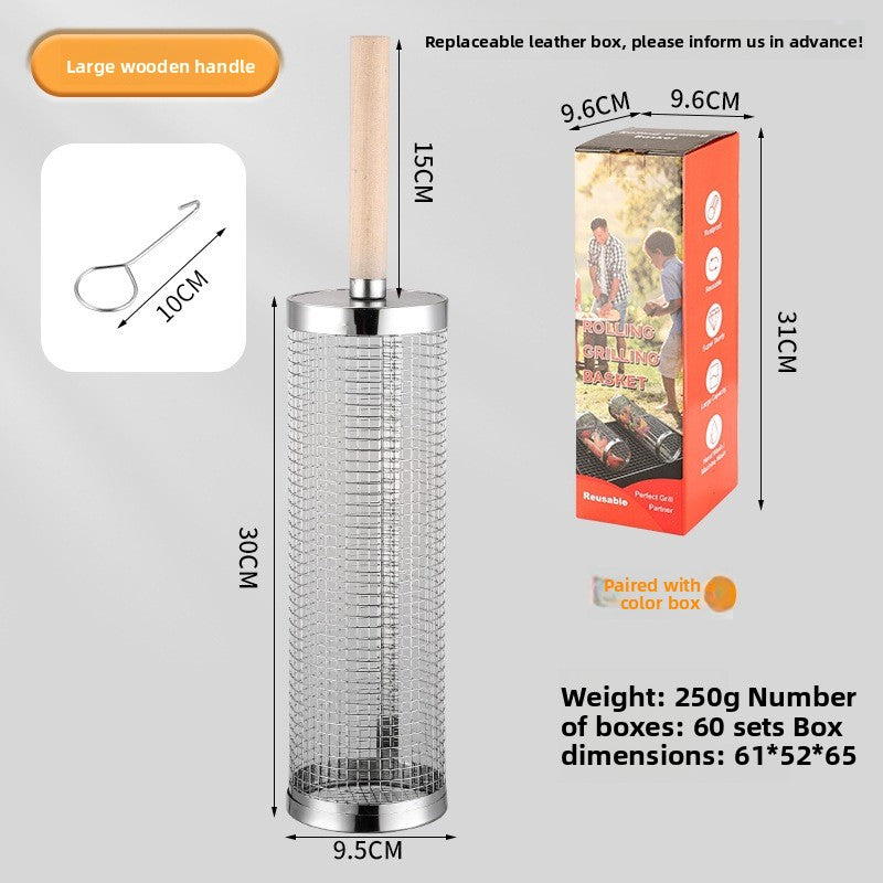 Rotating Stainless Steel Barbecue Grill Cage