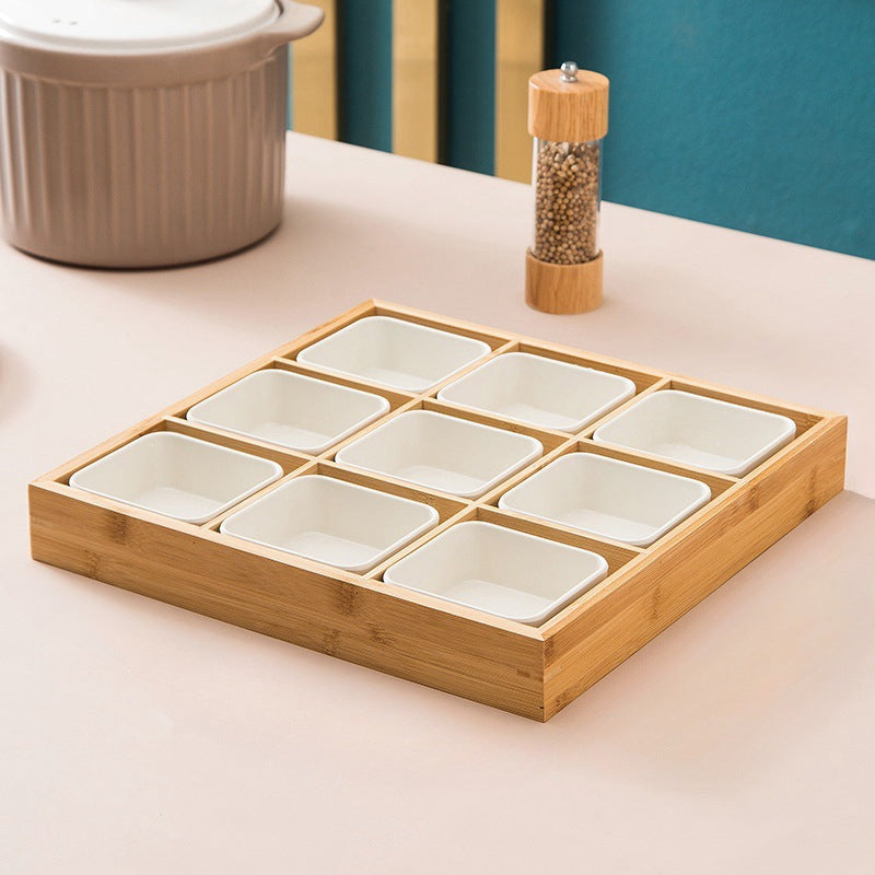 Bamboo Multi Compartment Serving Tray
