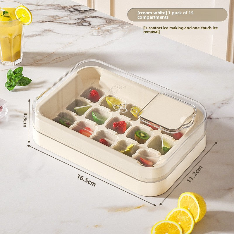Press Ice Tray Ice Cube Mold with Storage Box