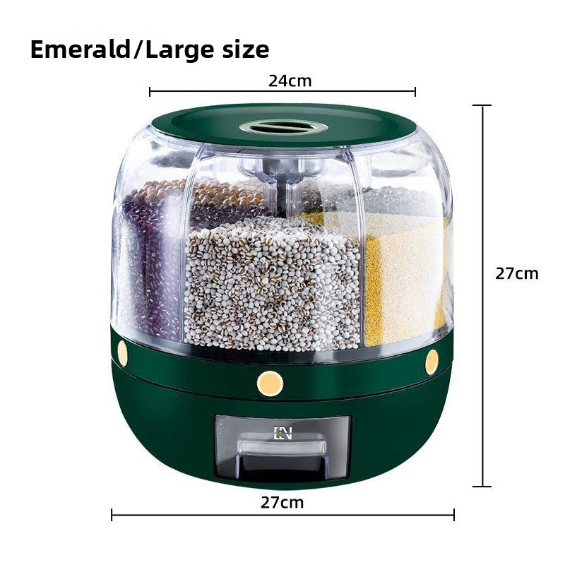 Multifunctional Grain Storage Bucket with Rotating Design