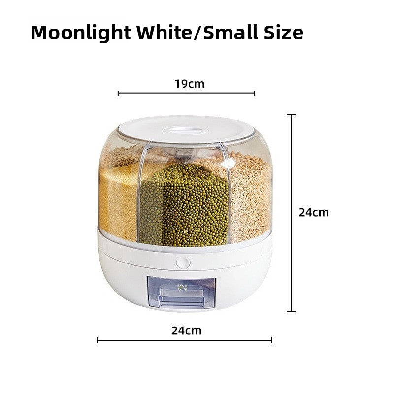 Multifunctional Grain Storage Bucket with Rotating Design