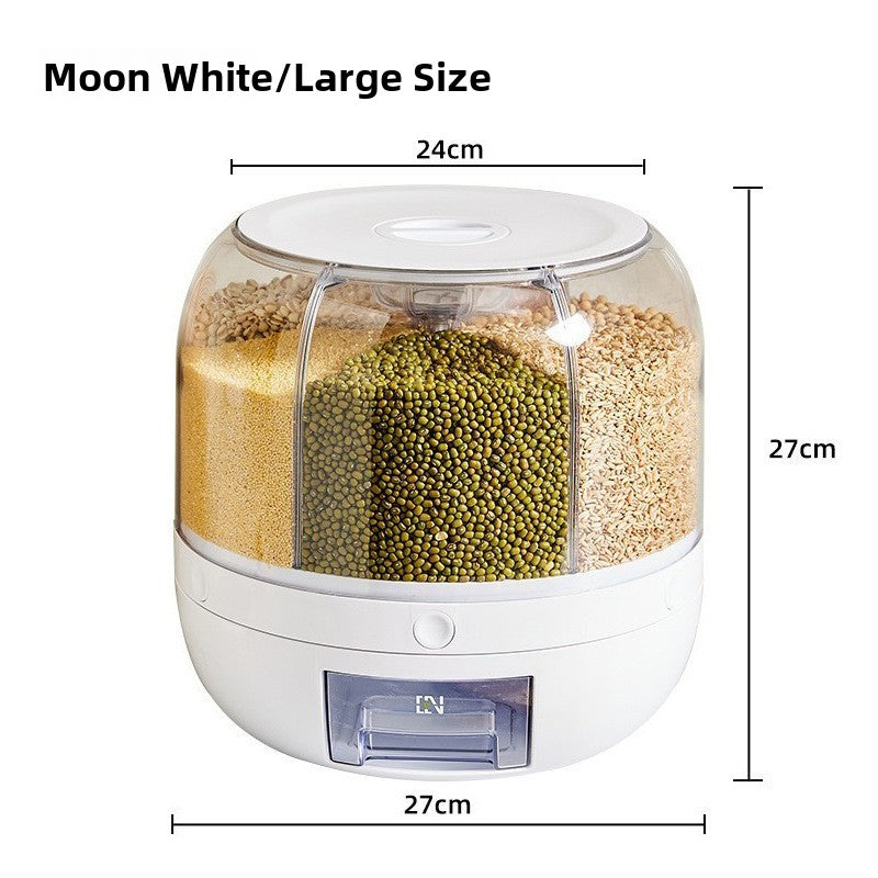 Multifunctional Grain Storage Bucket with Rotating Design