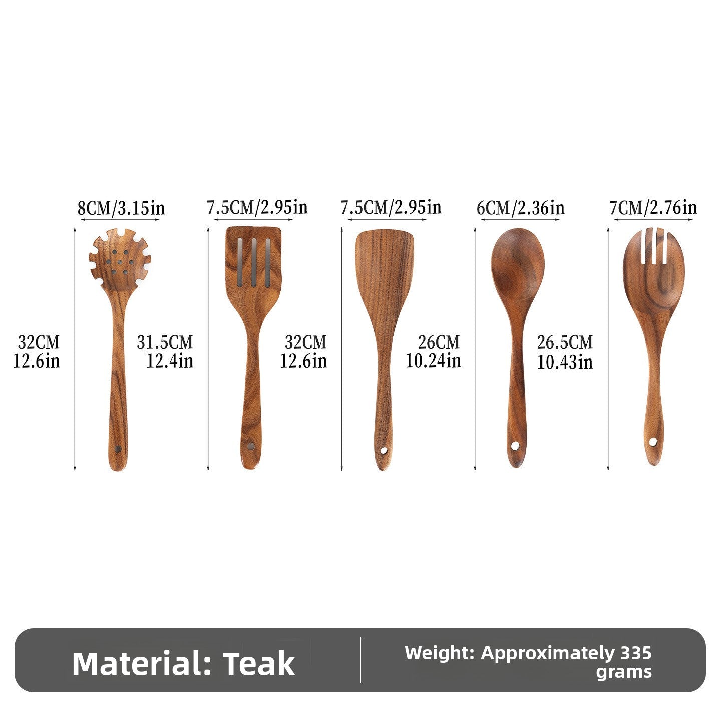 Wood Non-Stick Kitchen Utensil Set