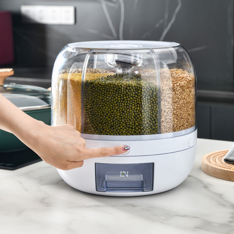 Multifunctional Grain Storage Bucket with Rotating Design