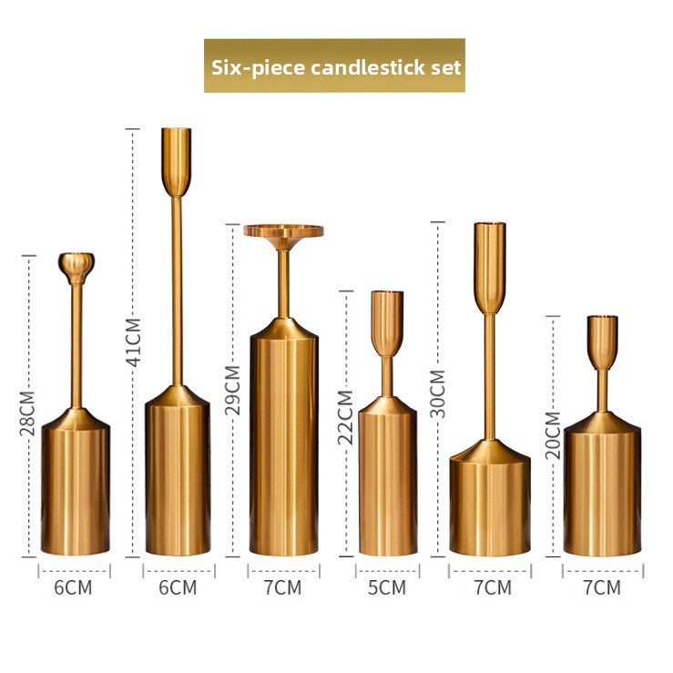 European Metal Electroplated Candlestick Holders