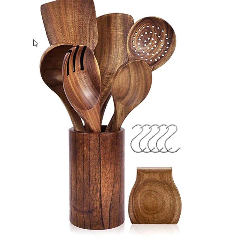 Wood Non-Stick Kitchen Utensil Set