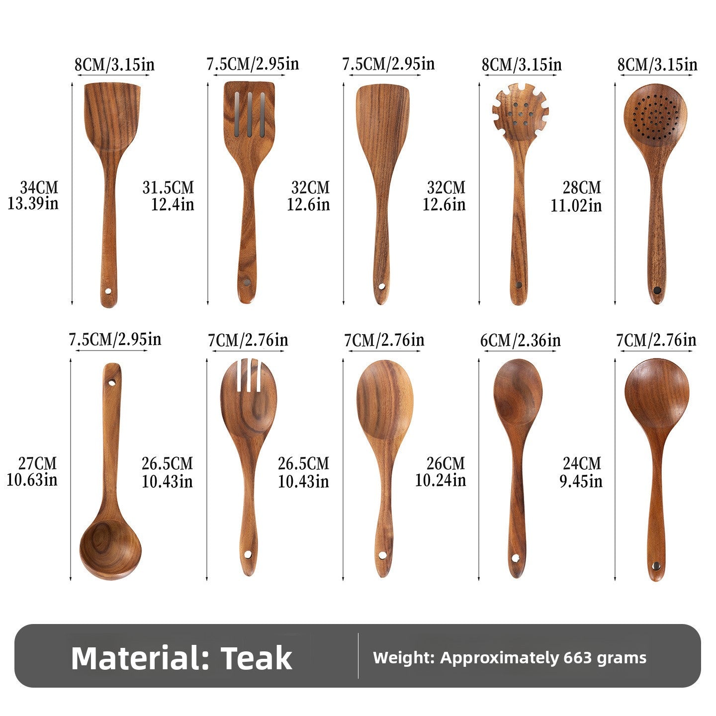 Wood Non-Stick Kitchen Utensil Set