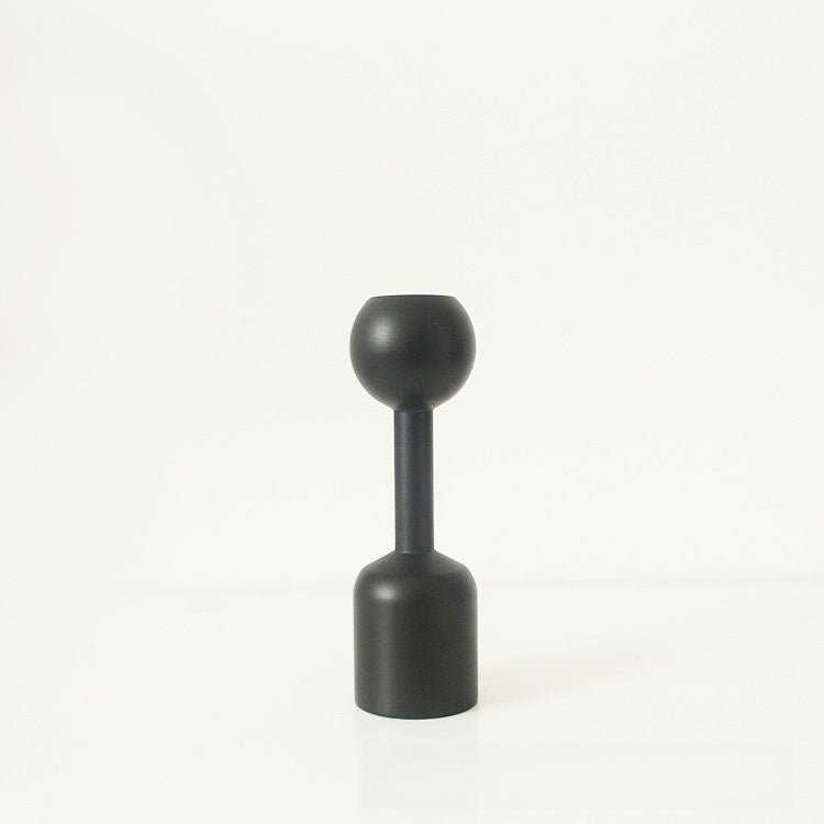 Modern Black Wooden Candle Holder