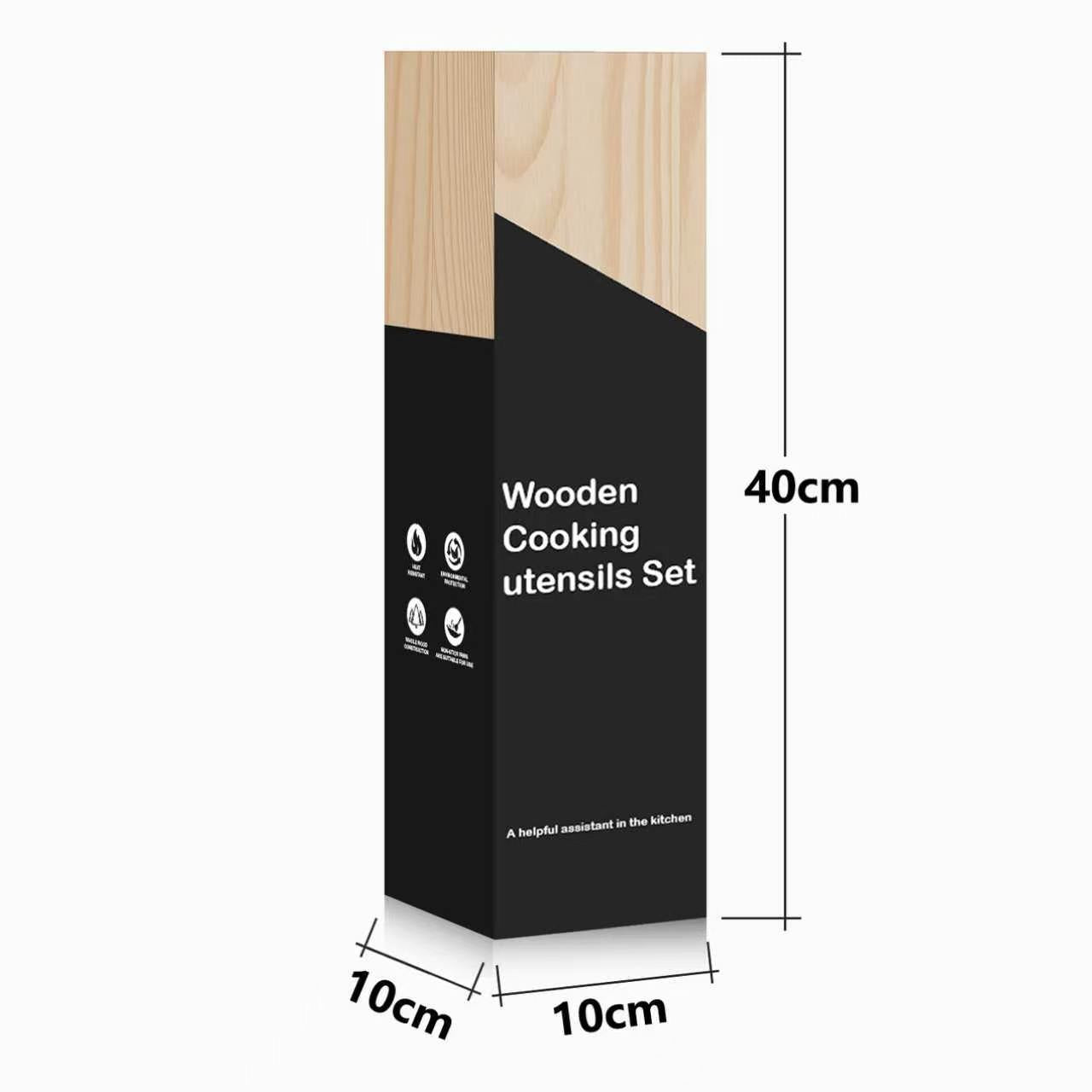 Wood Non-Stick Kitchen Utensil Set