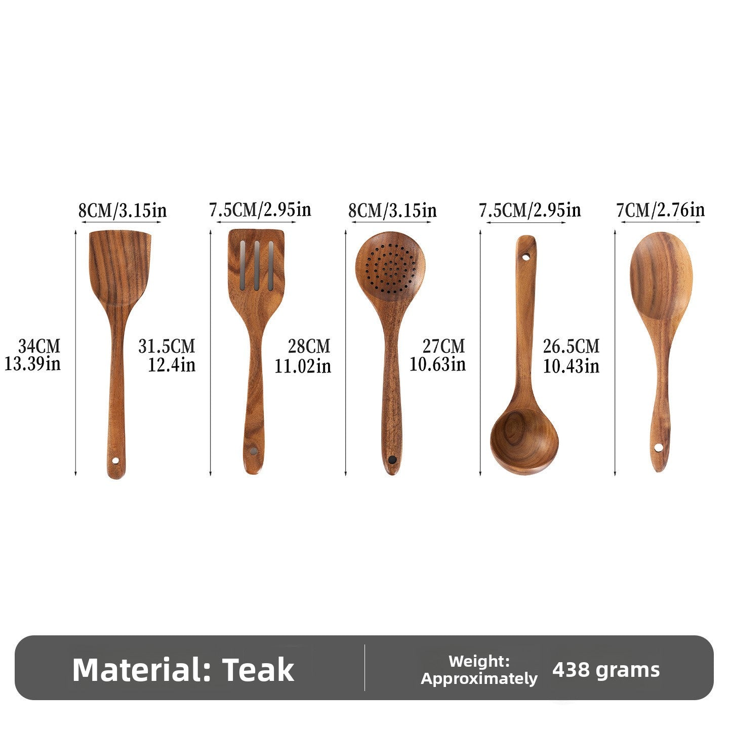 Wood Non-Stick Kitchen Utensil Set