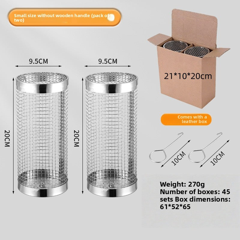 Rotating Stainless Steel Barbecue Grill Cage