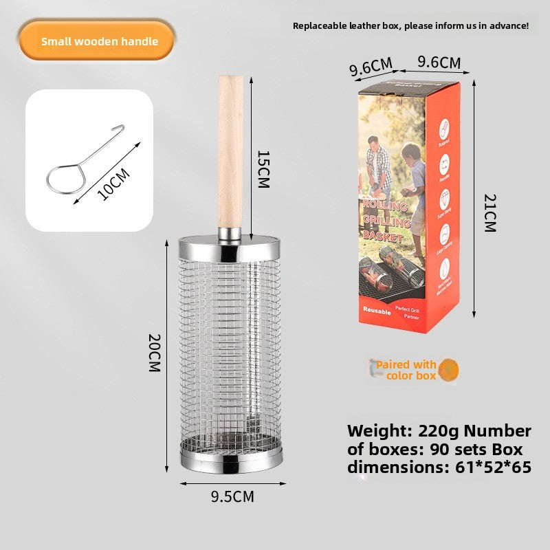 Rotating Stainless Steel Barbecue Grill Cage