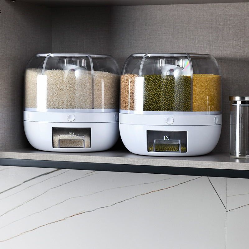 Multifunctional Grain Storage Bucket with Rotating Design