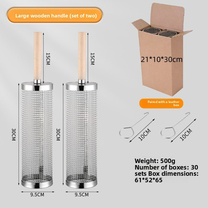 Rotating Stainless Steel Barbecue Grill Cage