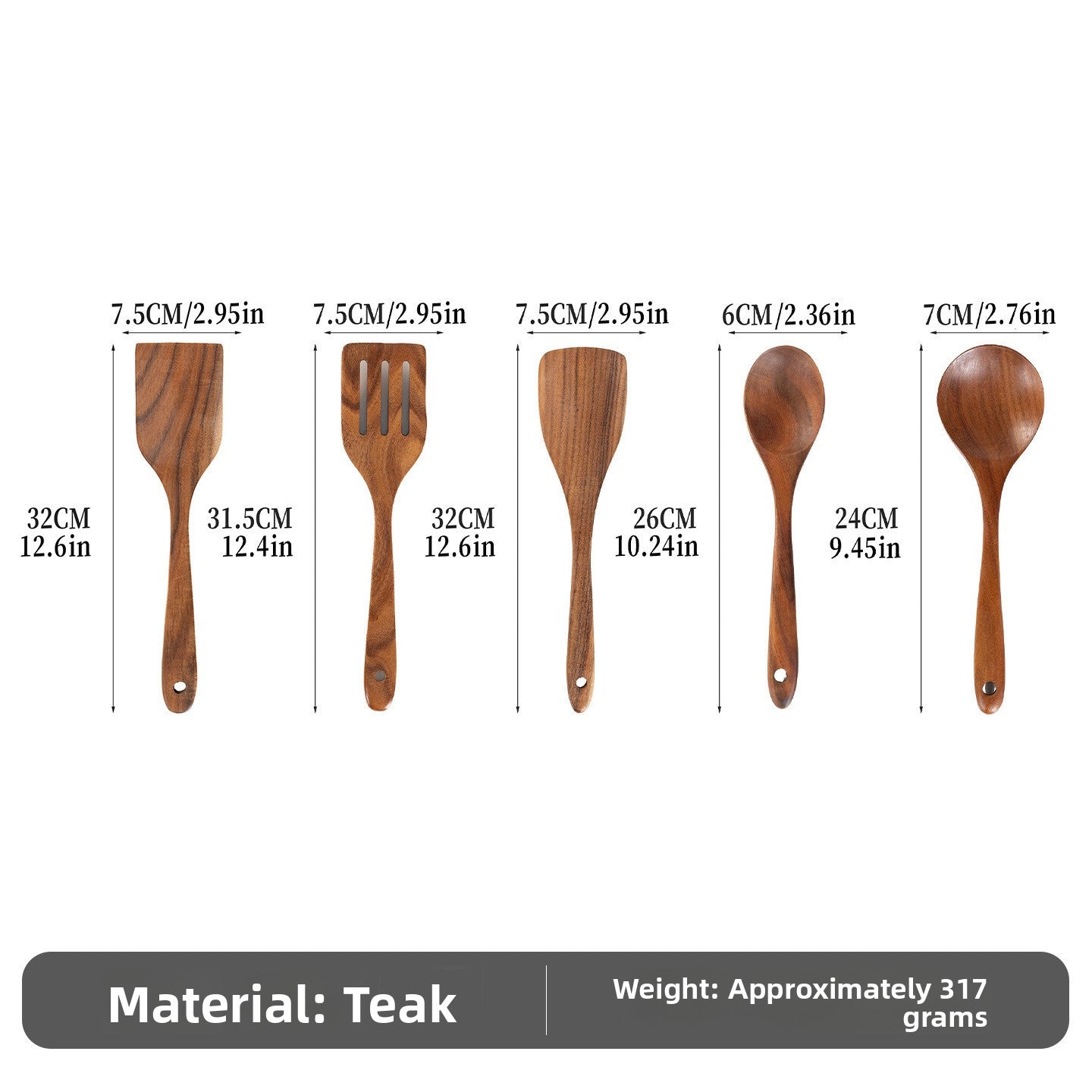 Wood Non-Stick Kitchen Utensil Set