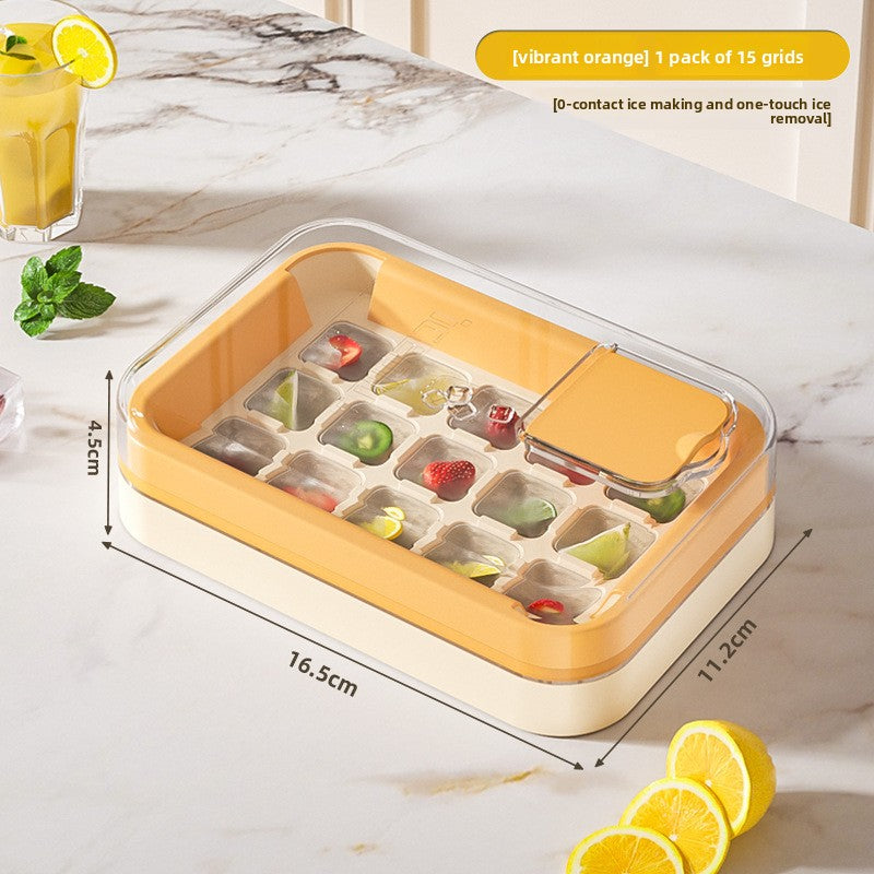 Press Ice Tray Ice Cube Mold with Storage Box